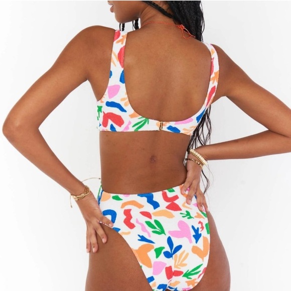 New Show Me Your Mumu Cove Cut out 1 piece Colorful Halter Swimsuit - Picture 4 of 7